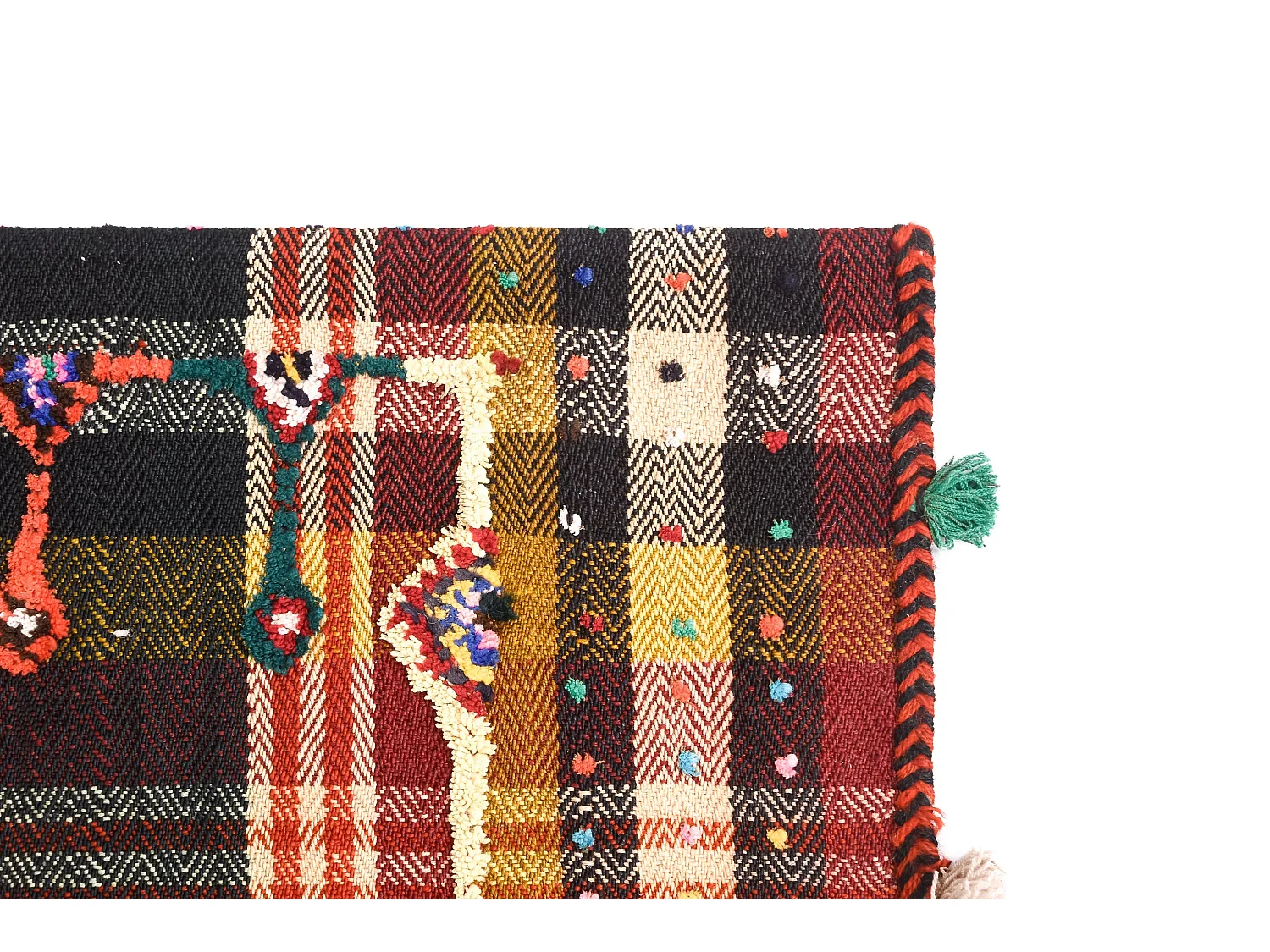 Tapis de laine 130x417 rouge Jajim