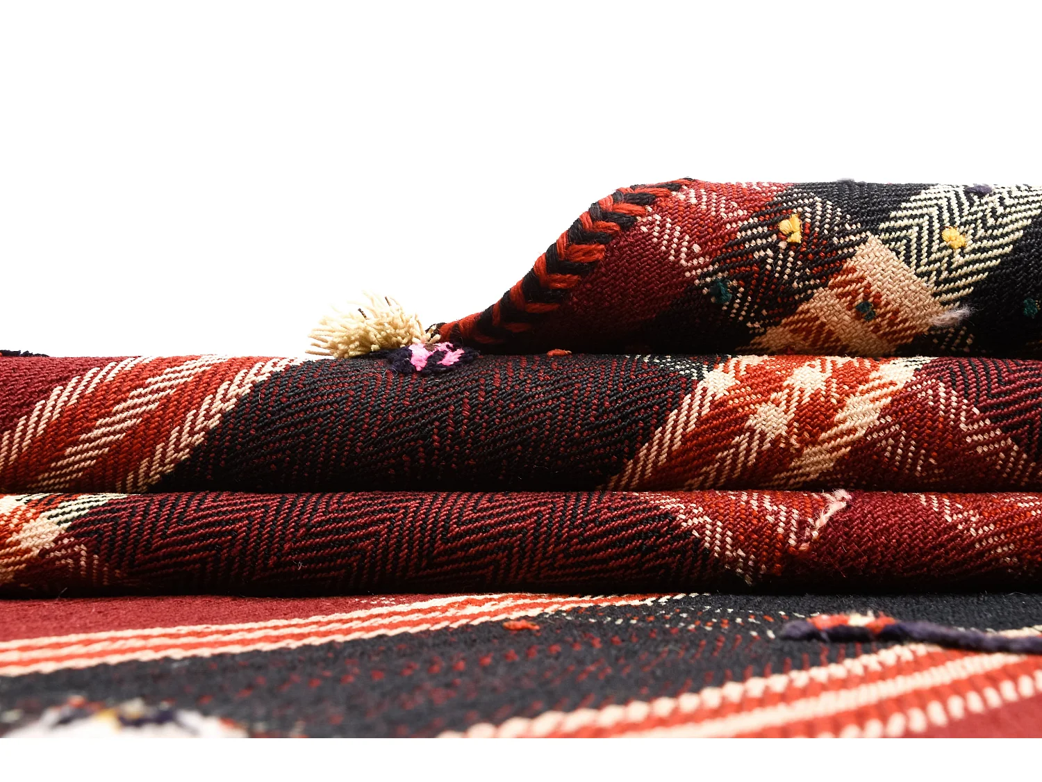 Tapis de laine 130x417 rouge Jajim