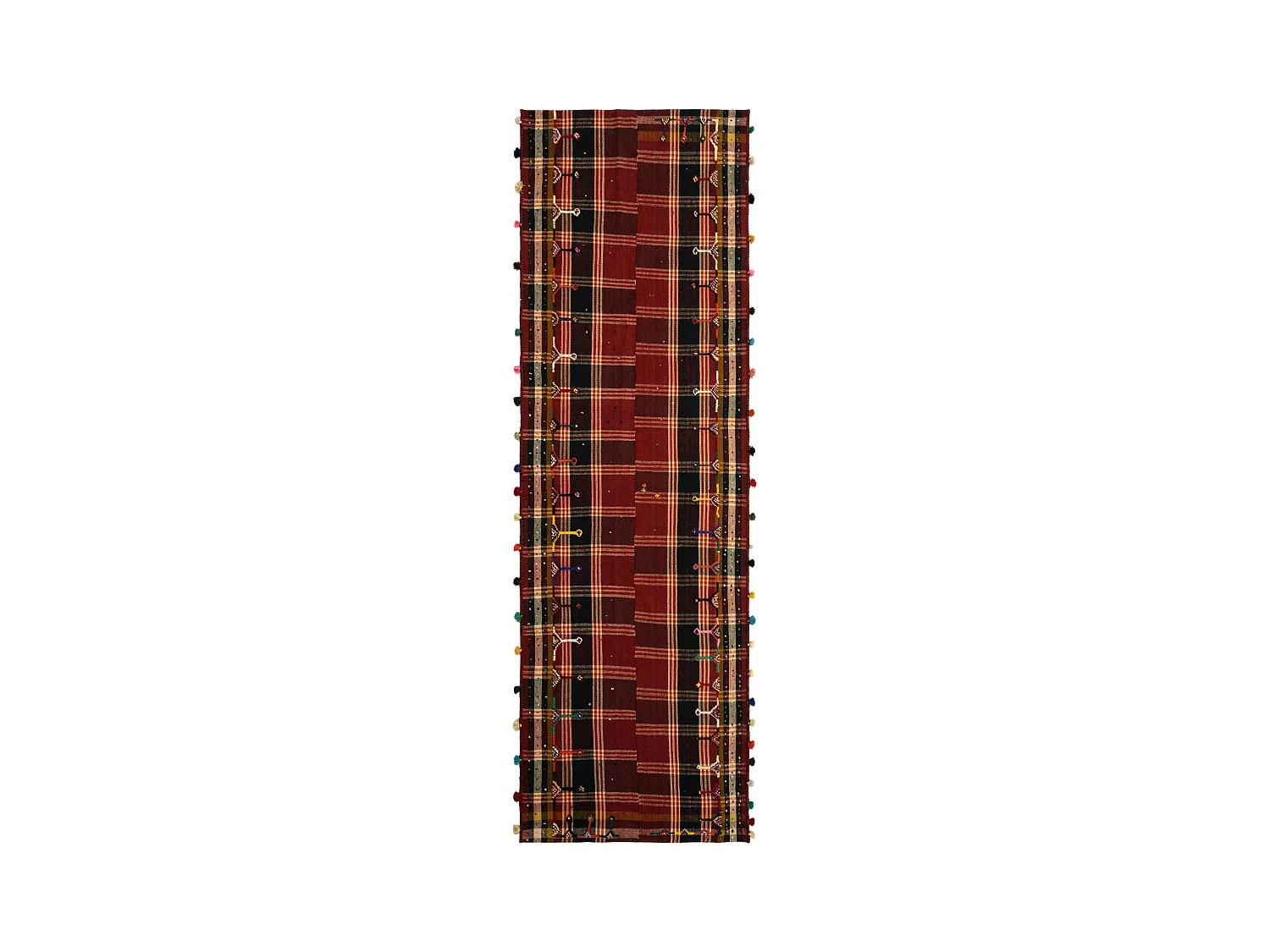 Tapis de laine 130x417 rouge Jajim