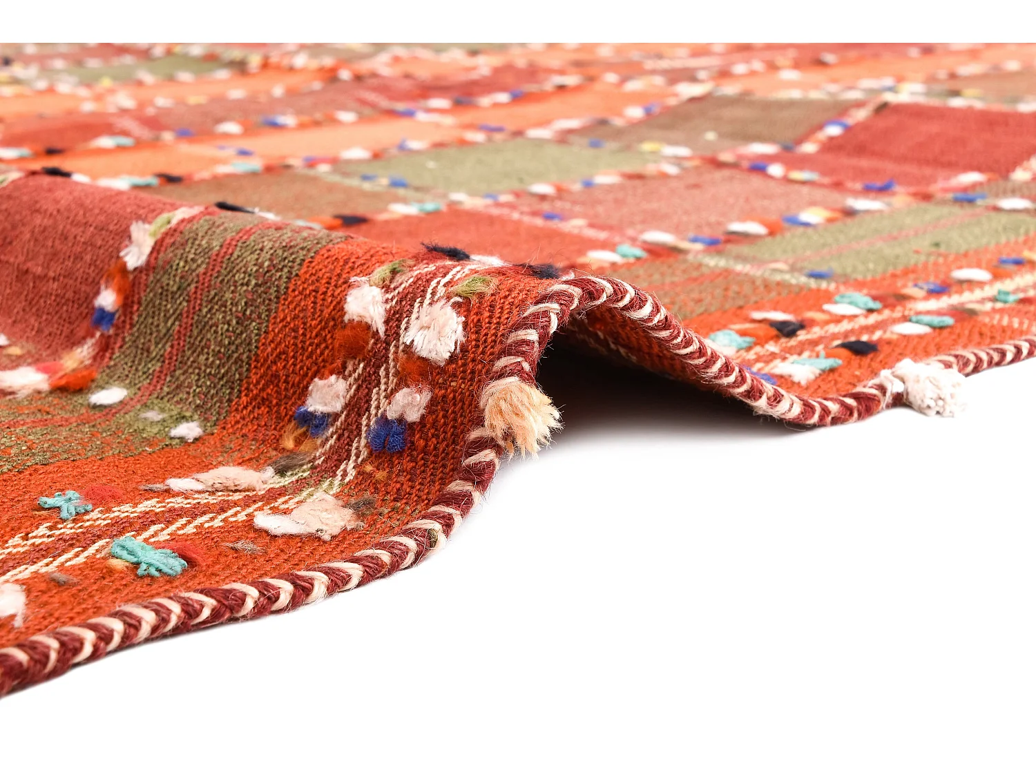 Tapis de laine 153x199 vert Jajim