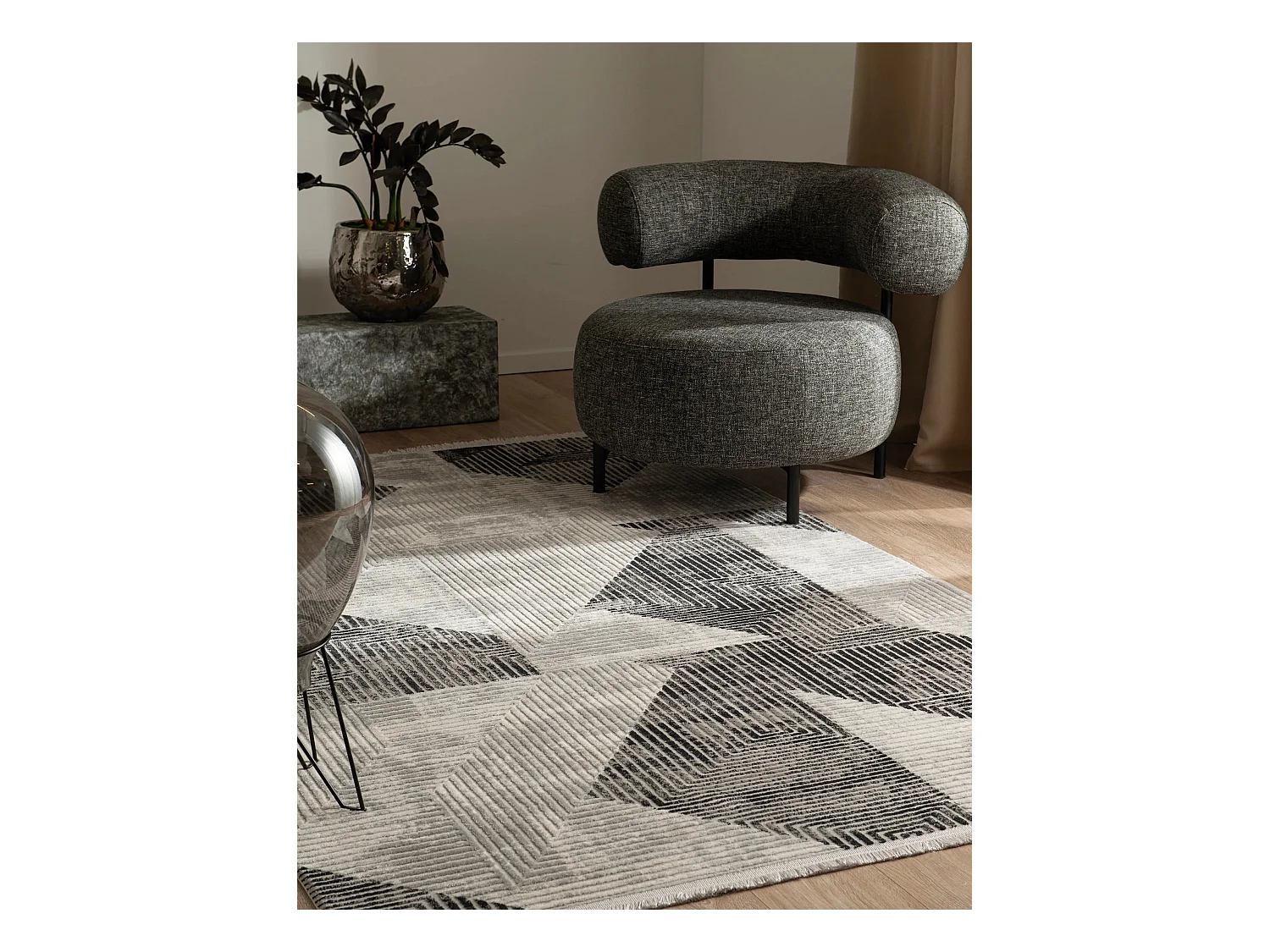 Tapis 240x305 gris clair Davos Grecian