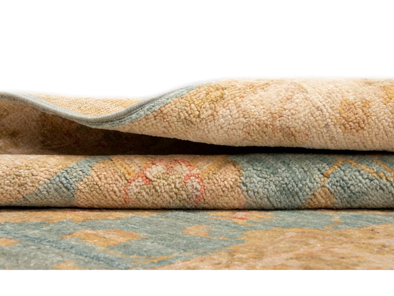 Läufer-Wollteppich 76x448 Beige Kaizar