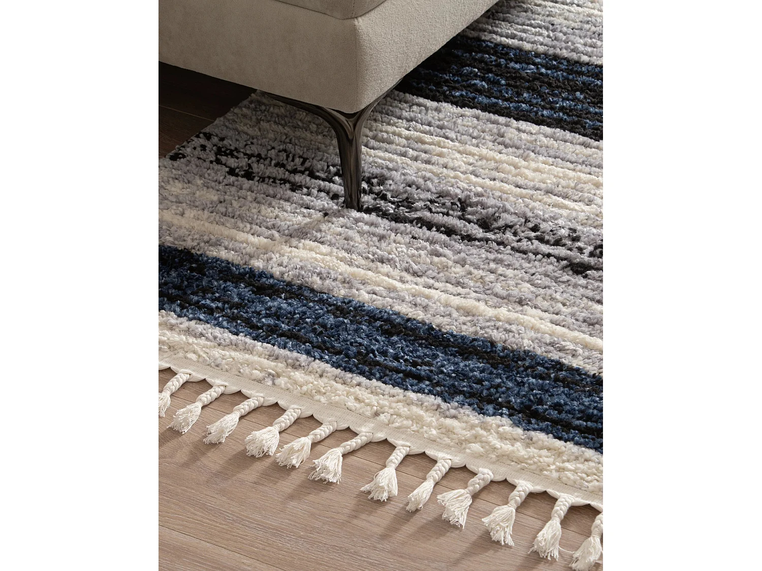 Tapis shaggy 240x305 Bleu Frauenfeldnea