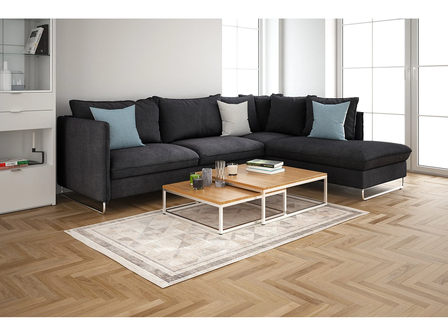 Tapis 240x305 beige Airolo Mosaic