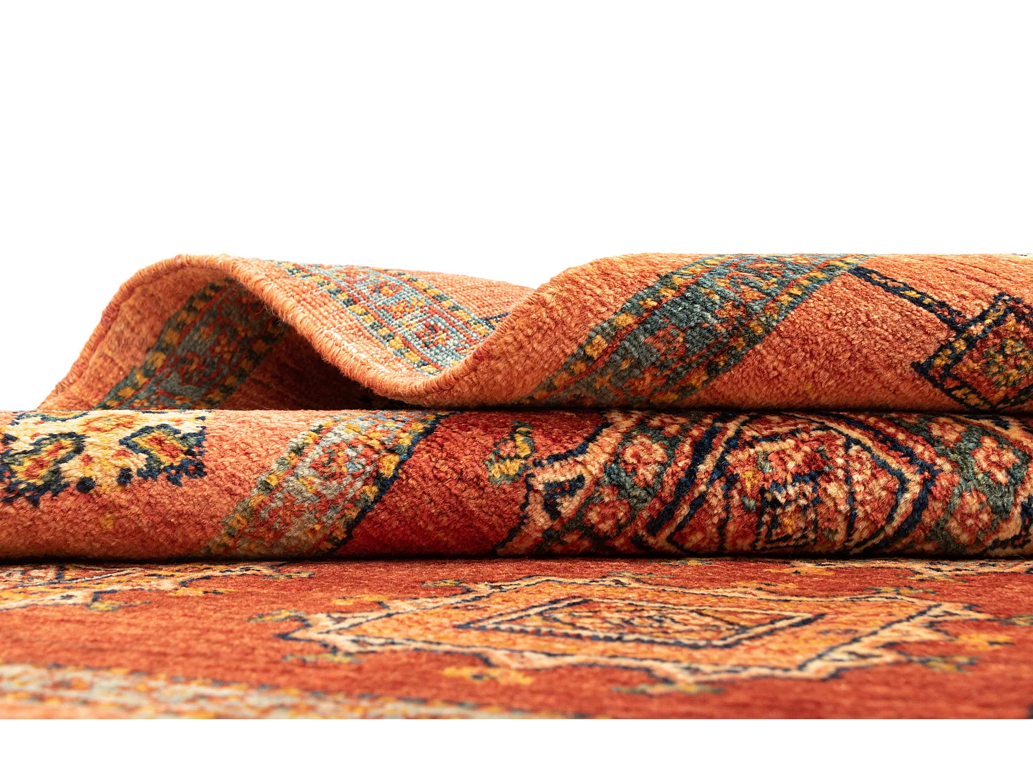 Tapis de laine 105x165 orange Kashkuli