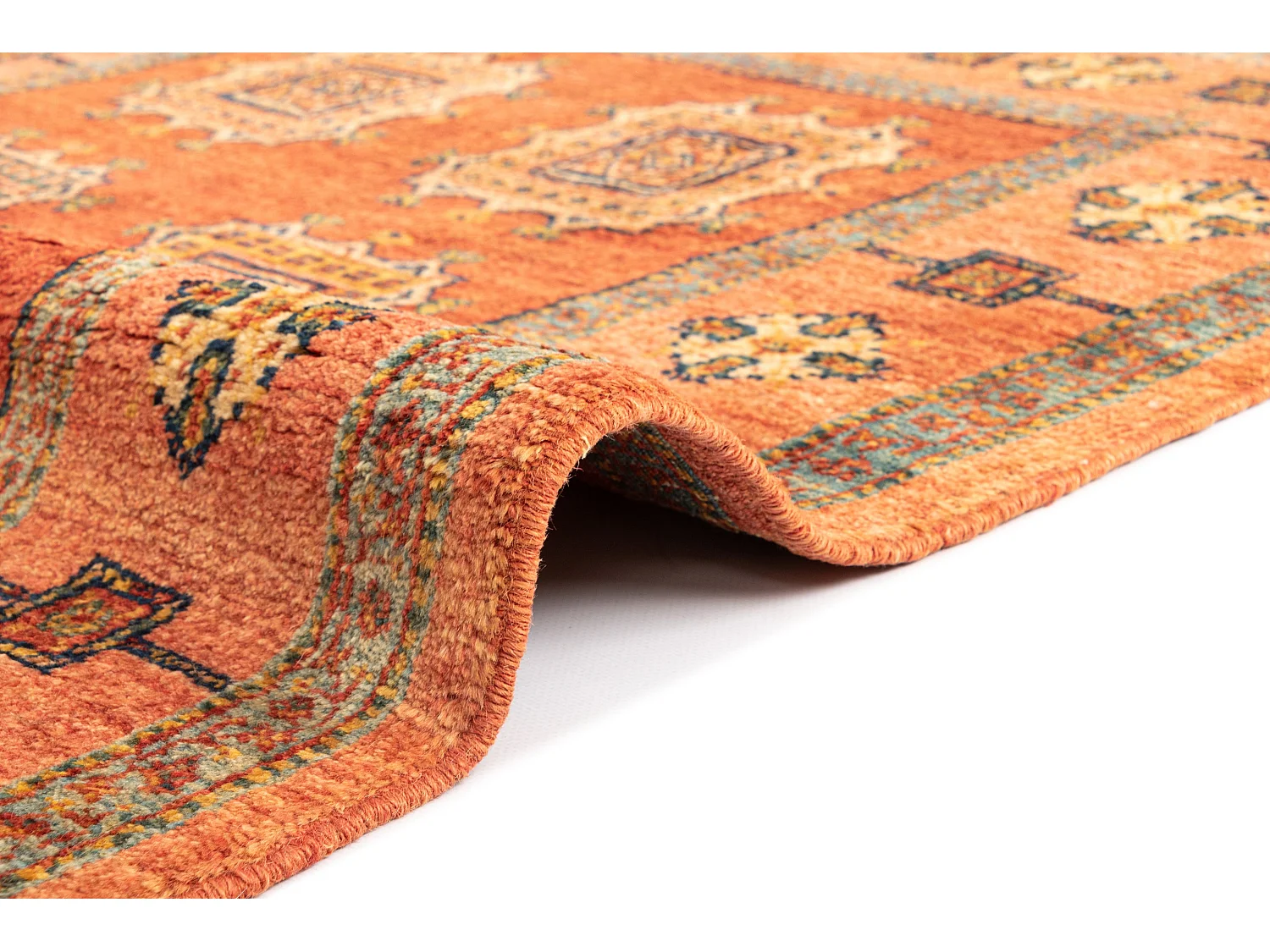 Tapis de laine 105x165 orange Kashkuli