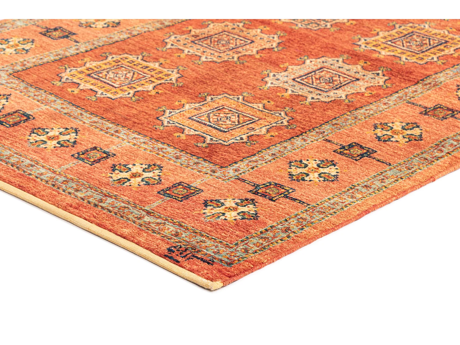 Tapis de laine 105x165 orange Kashkuli