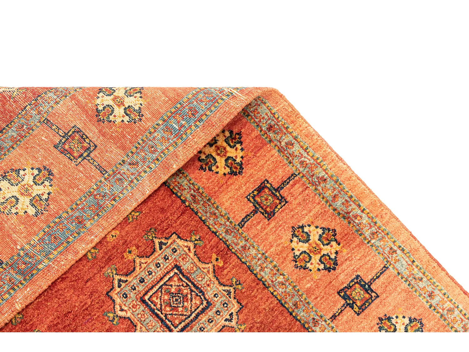 Tapis de laine 105x165 orange Kashkuli