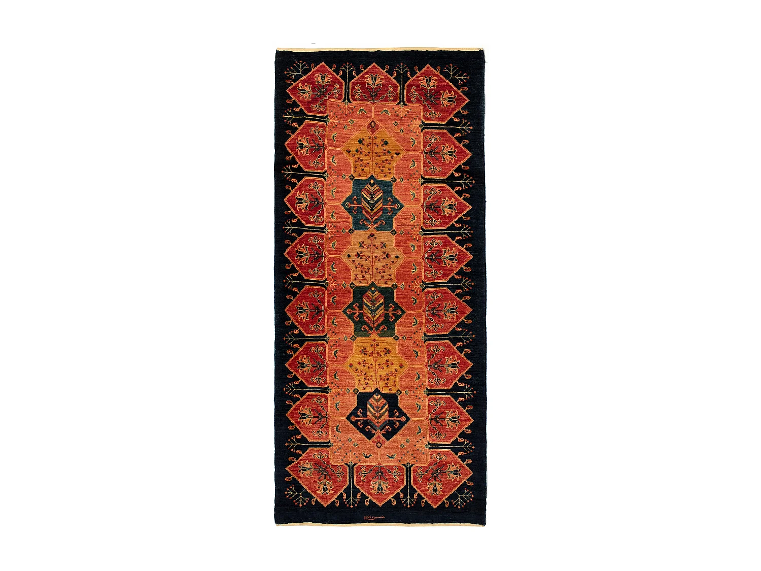 Loper-Woltapijt 207x88 Oranje Kashkuli