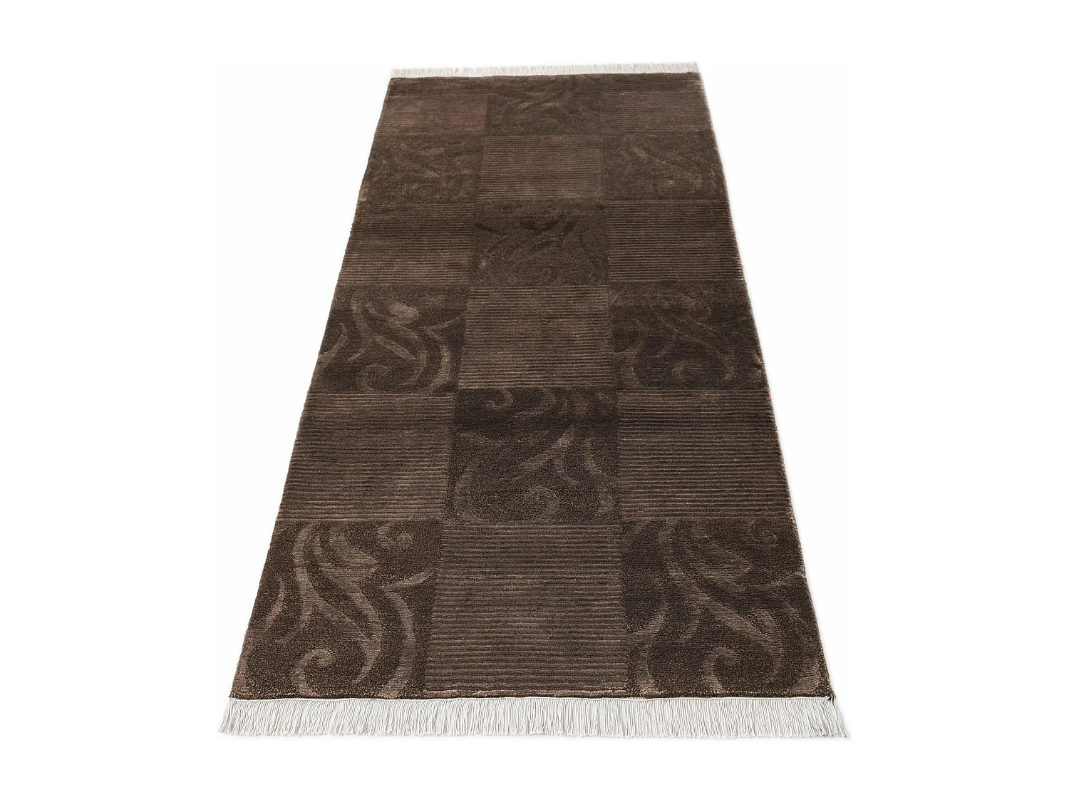 Läufer-Wollteppich 79x201 Braun Darya