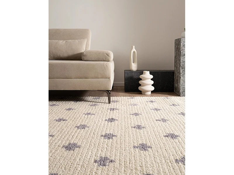 Hoogpolig tapijt 185x125 Beige Frauenfeld Rood