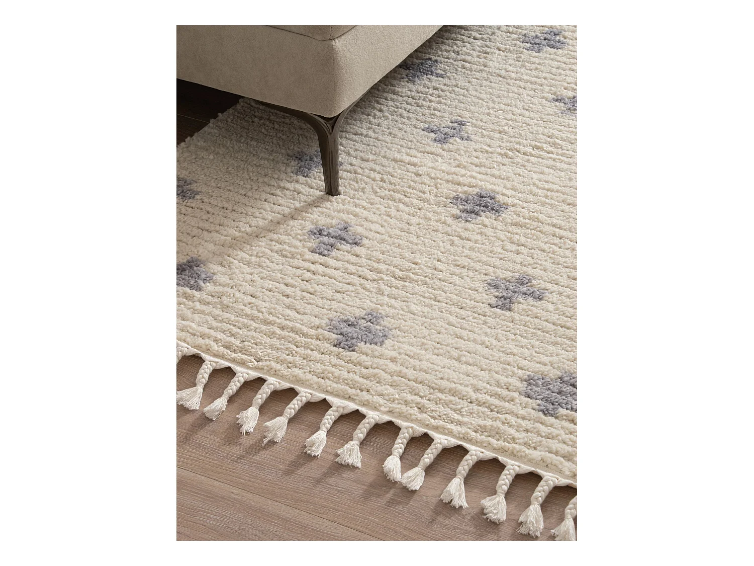 Hochflorteppich 125x185 Beige Frauenfeld Rood