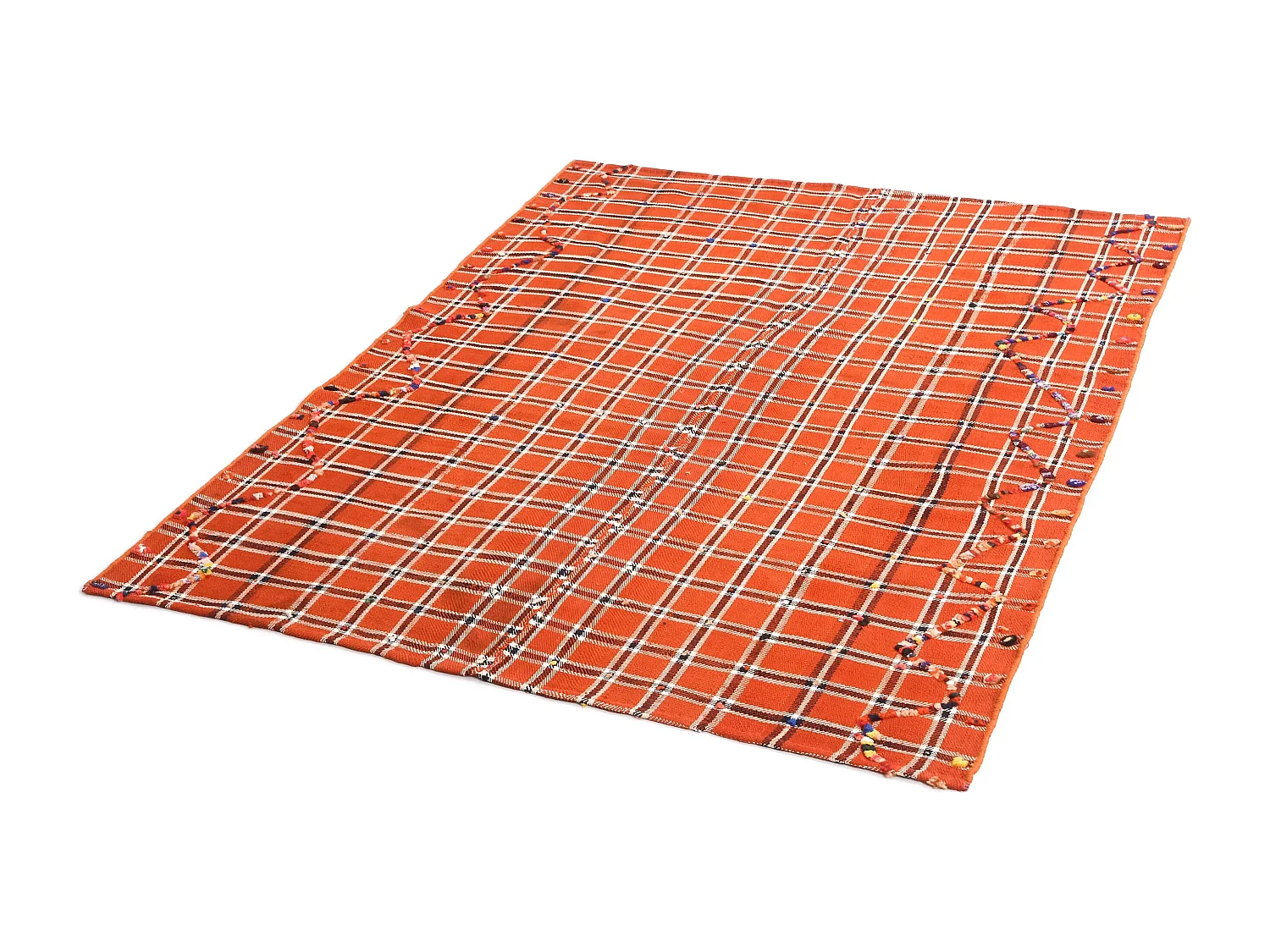 Wollteppich 140x184 Orange Jajim