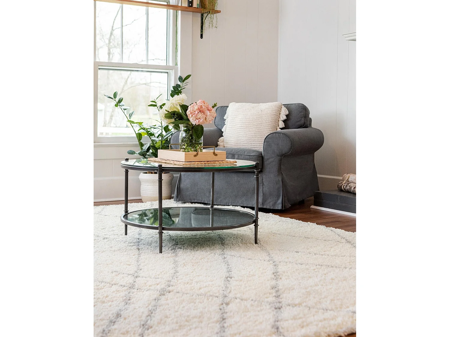 Tappeto shaggy  275x365 bianco crema Lachen Fence