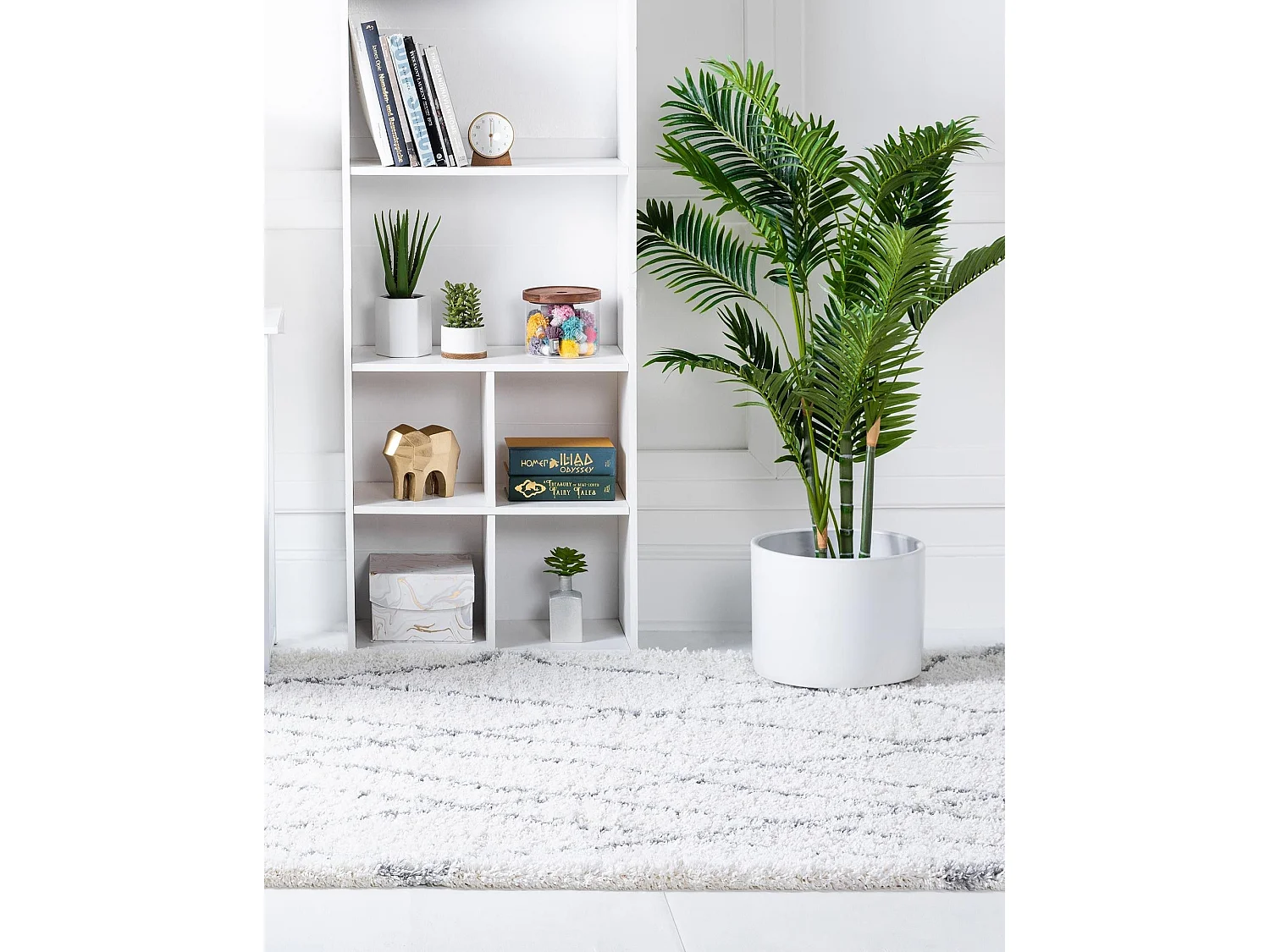 Tappeto shaggy  275x365 bianco crema Lachen Fence