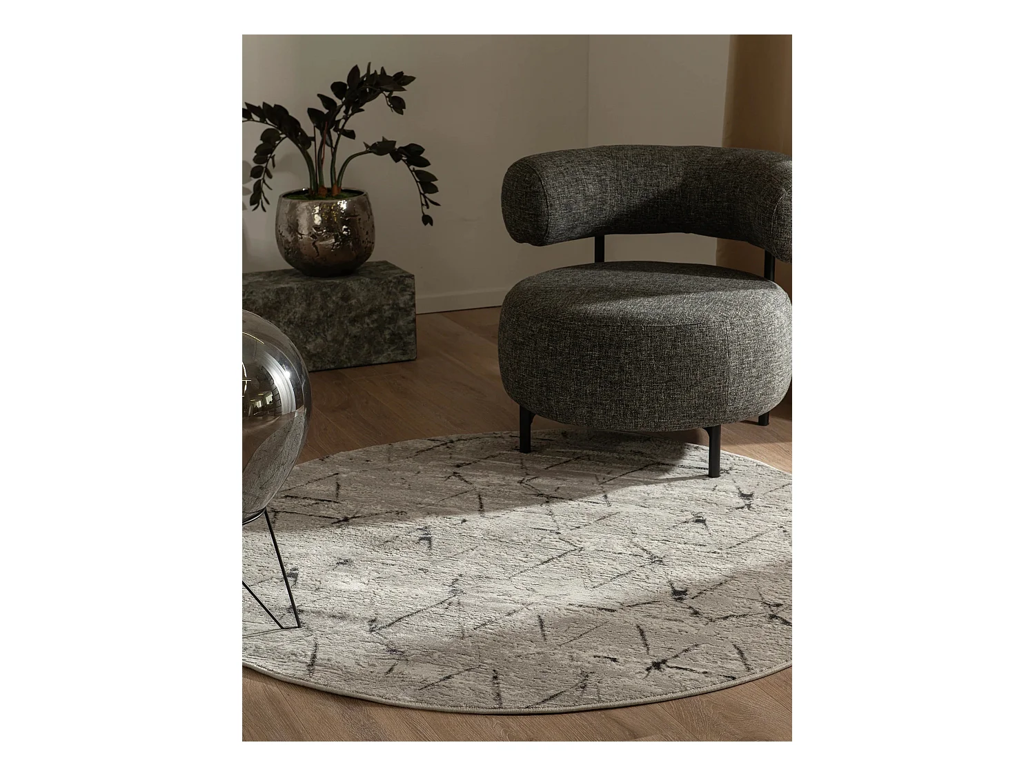 Tapis 240x240 gris Davos Spice