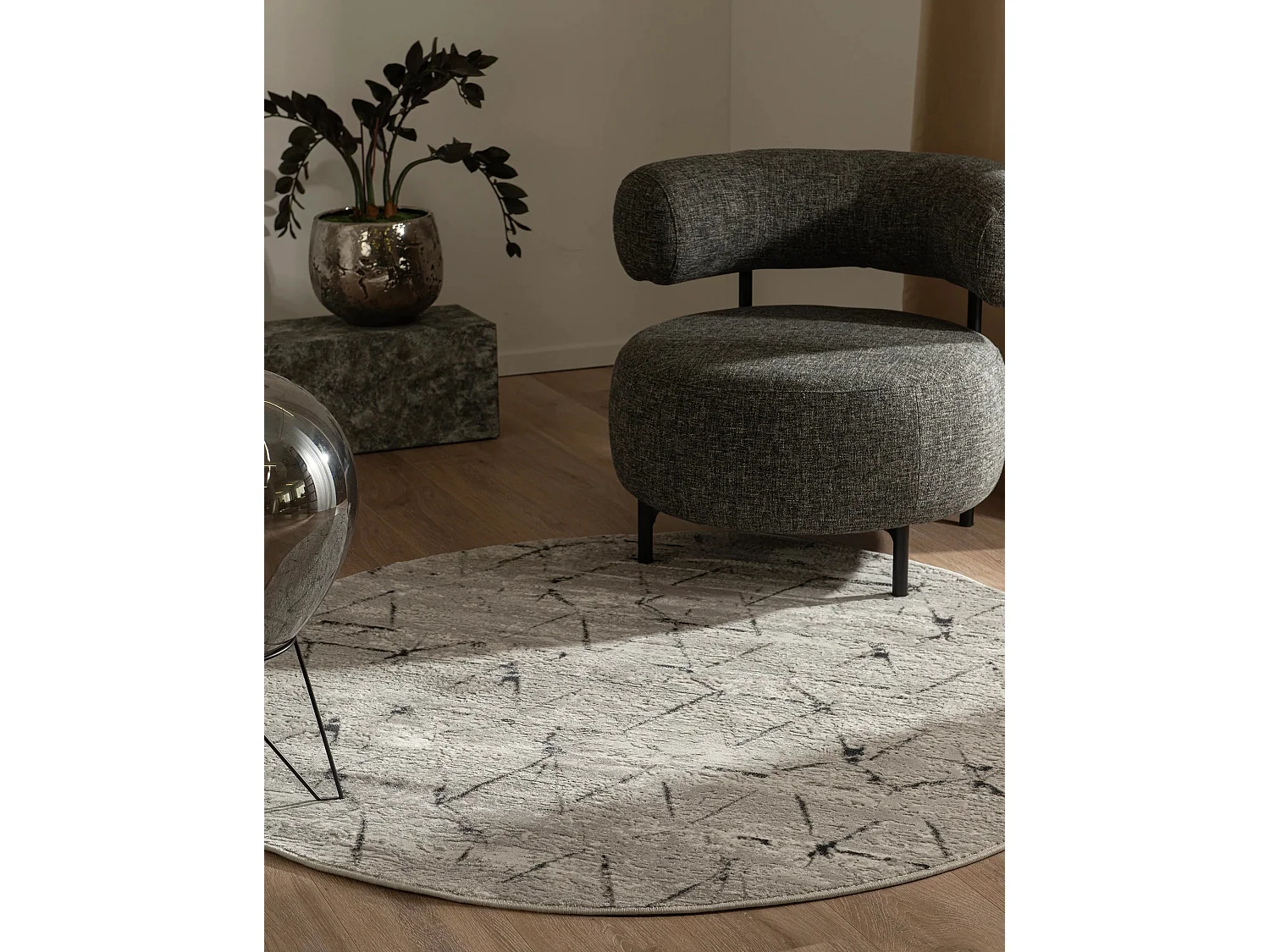 Tapis 240x240 gris Davos Spice