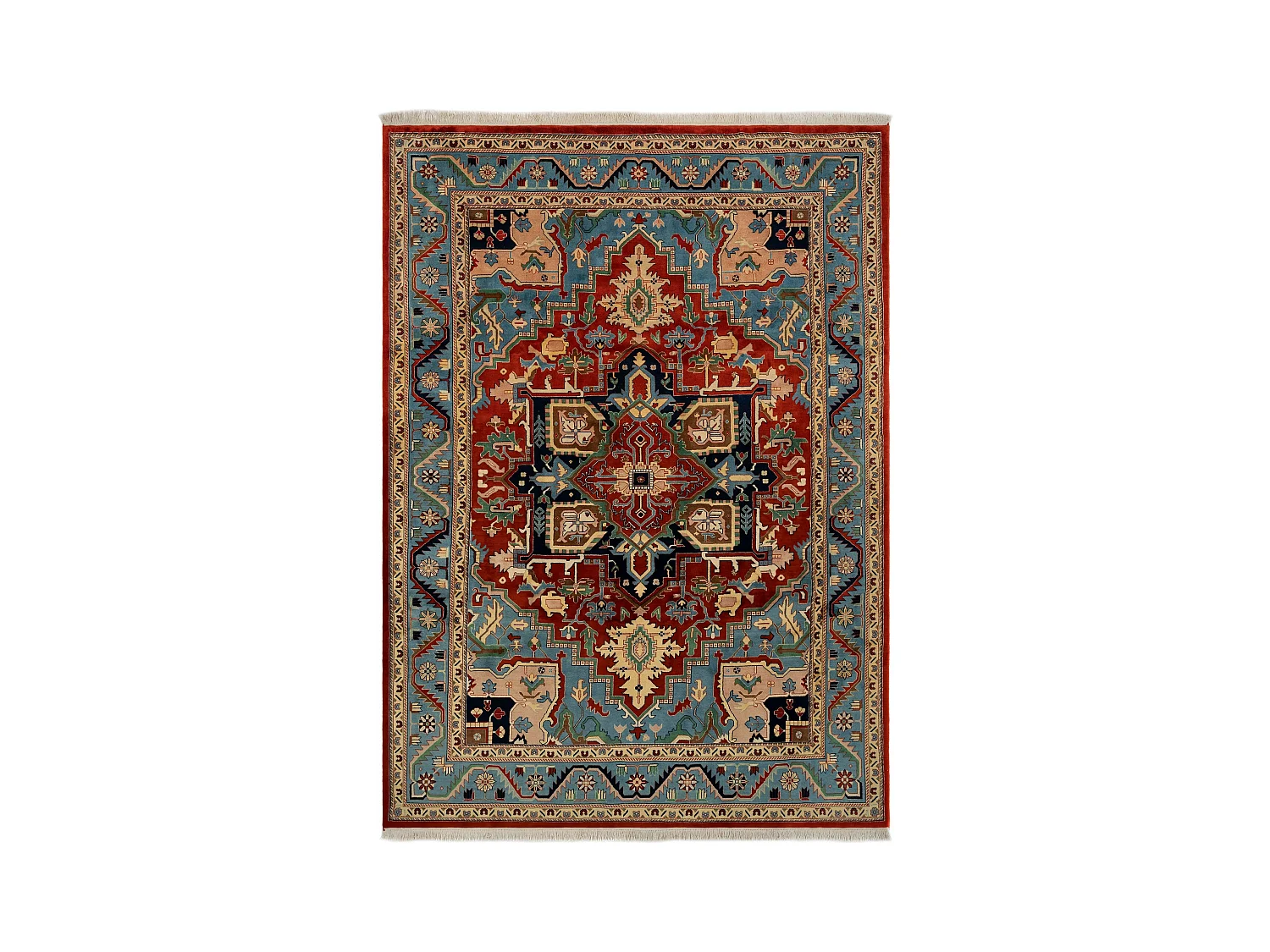 Tapis de laine 255x353 Bleu Tabriz