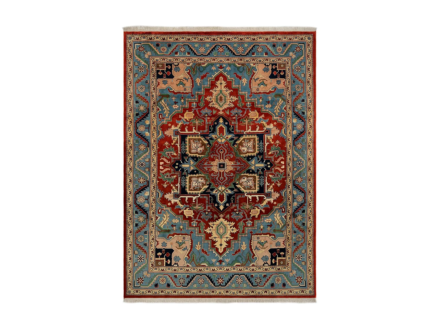 Tapis de laine 255x353 Bleu Tabriz