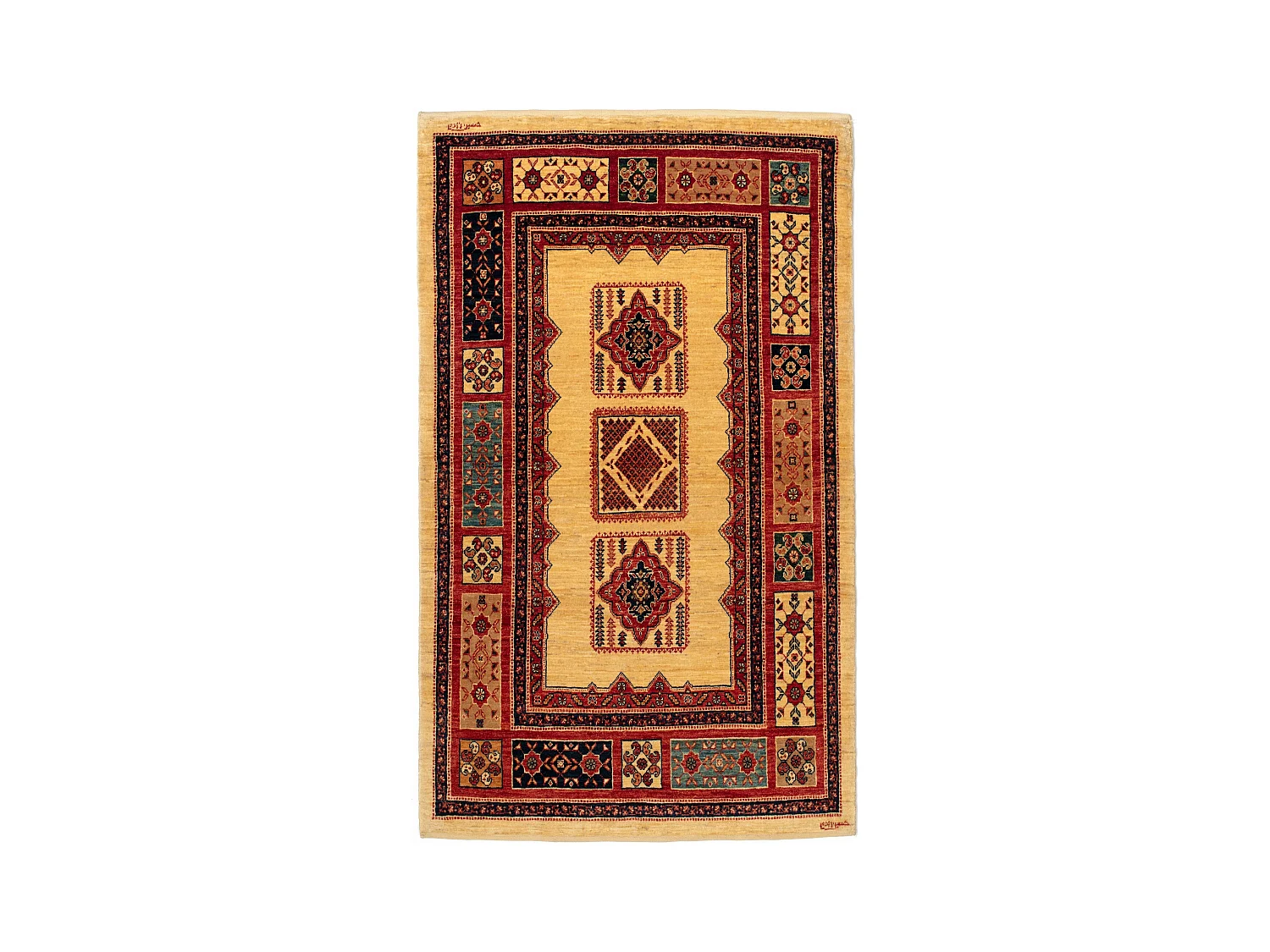 Wollteppich 107x176 Beige Kashkuli