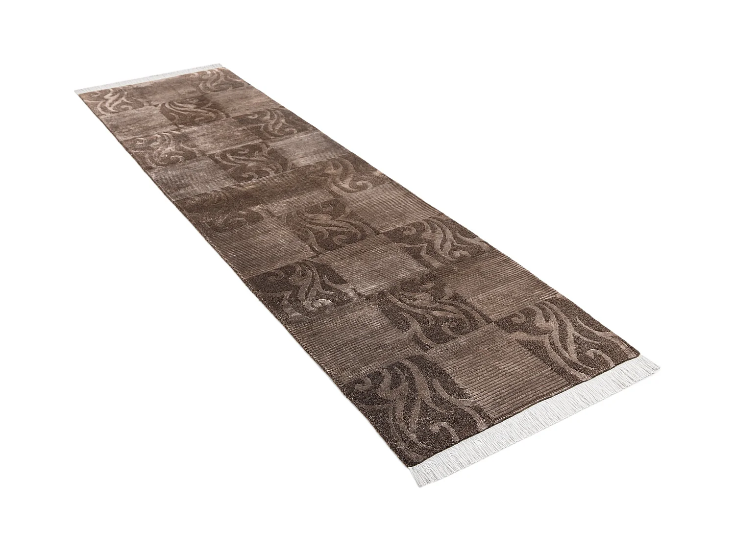 Tapis de couloir en laine 81x297 brun Darya