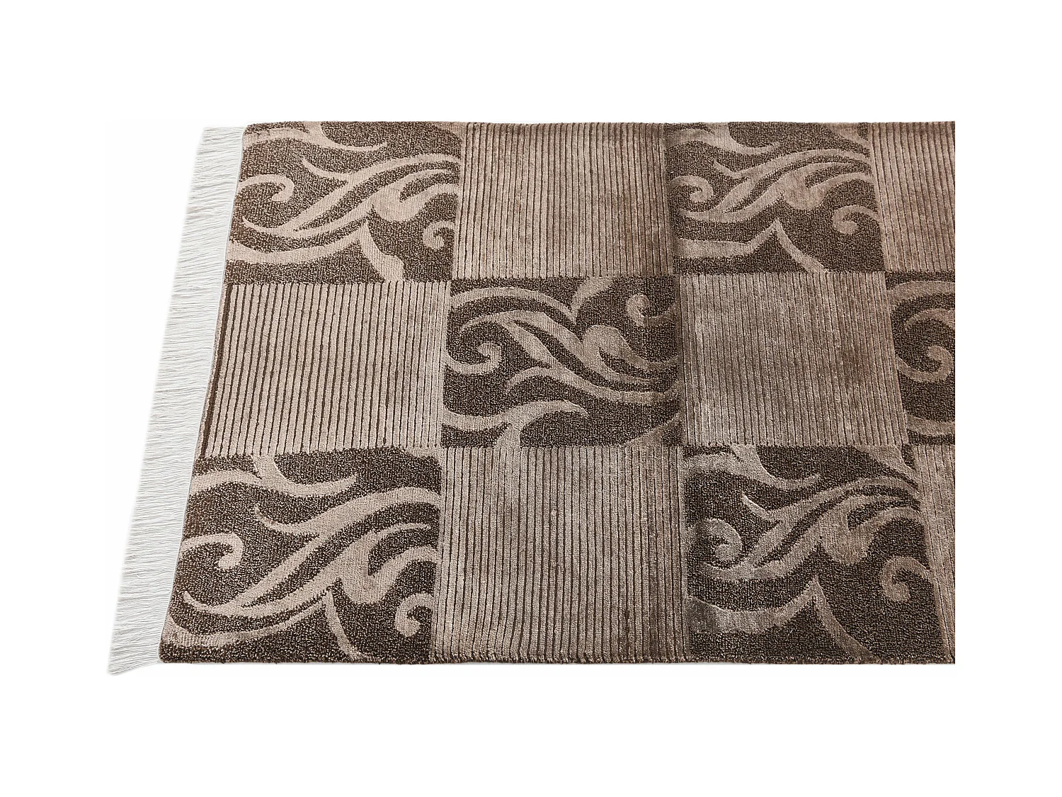 Tapis de couloir en laine 81x297 brun Darya