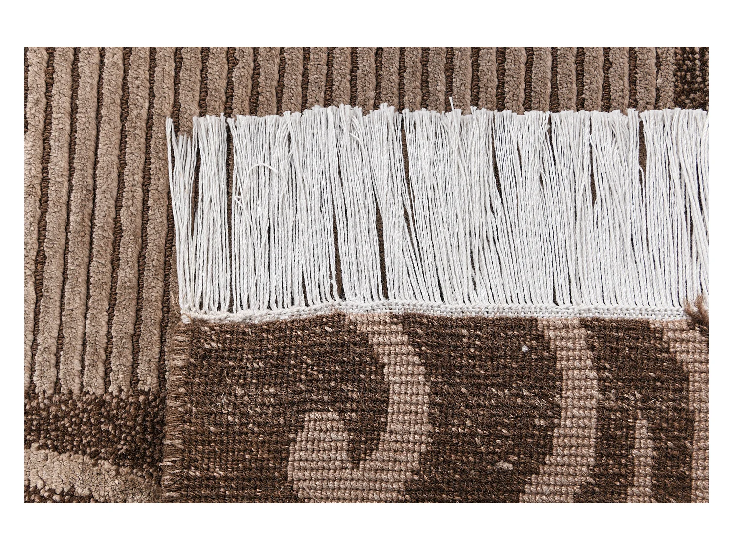 Tapis de couloir en laine 81x297 brun Darya