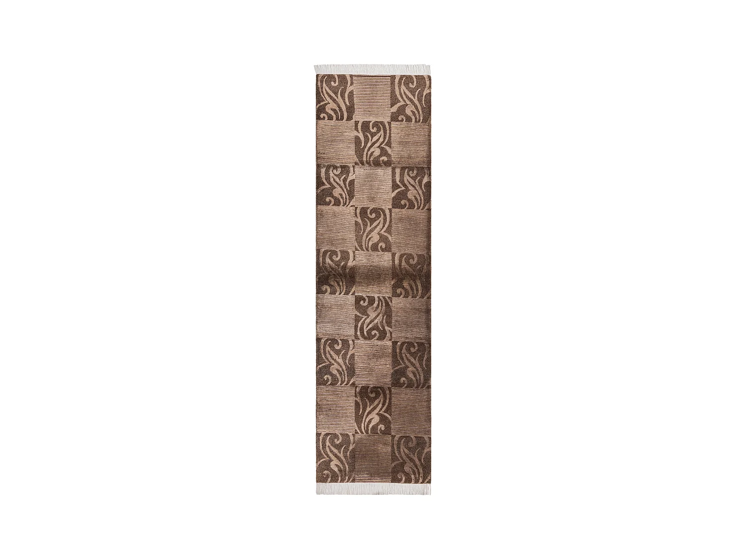 Tapis de couloir en laine 81x297 brun Darya