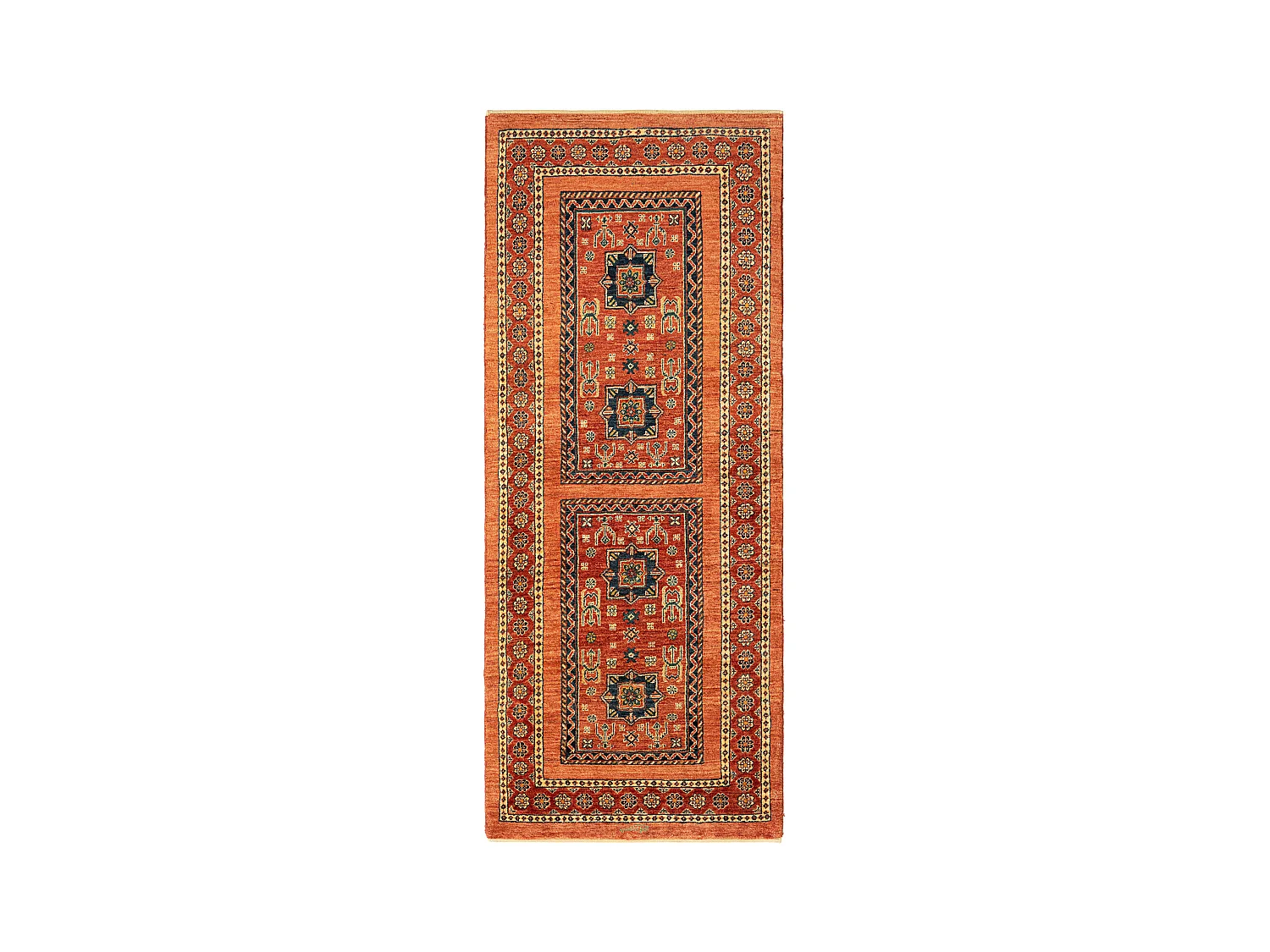 Läufer-Wollteppich 82x203 Rot Kashkuli