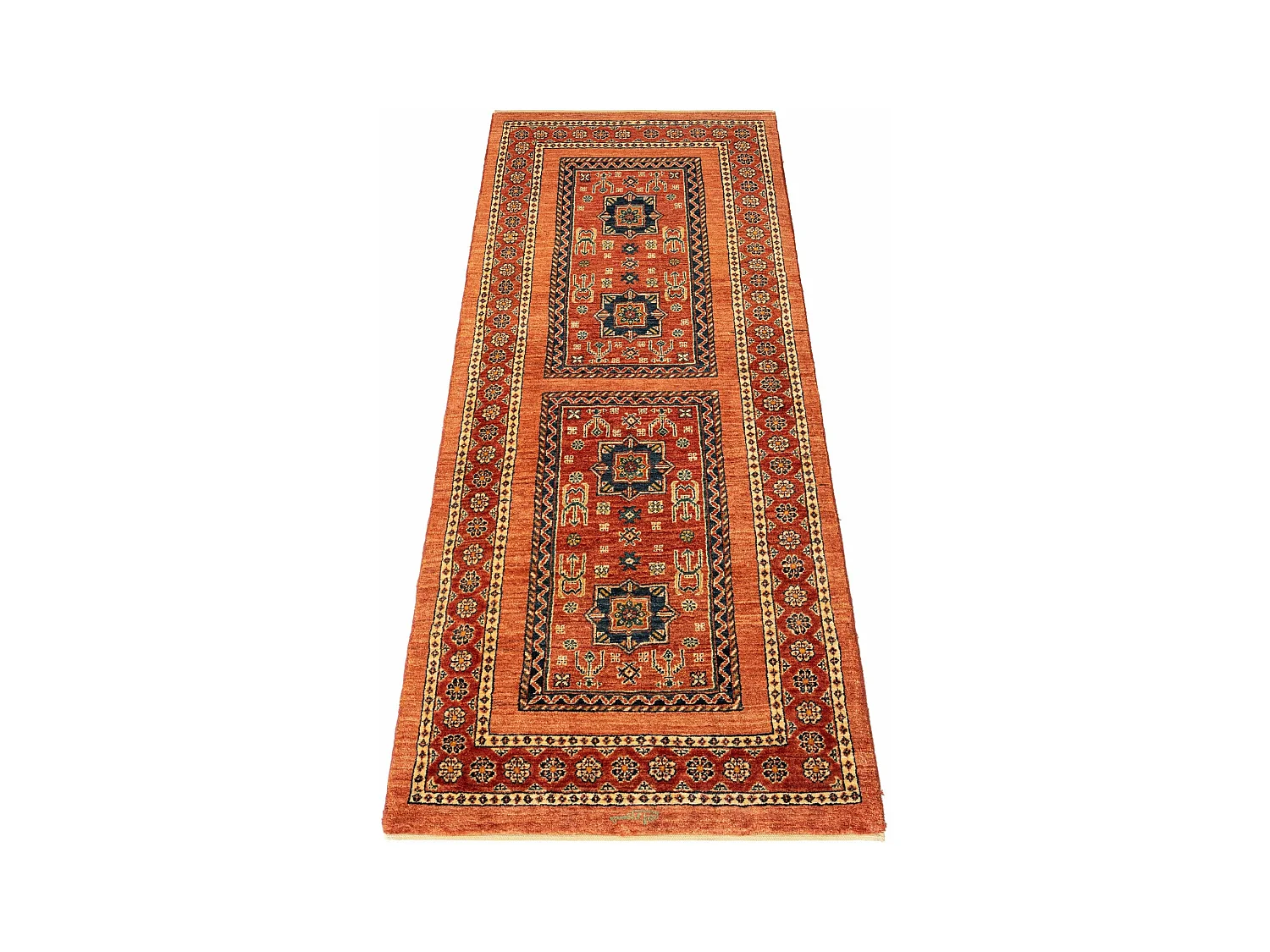 Läufer-Wollteppich 82x203 Rot Kashkuli