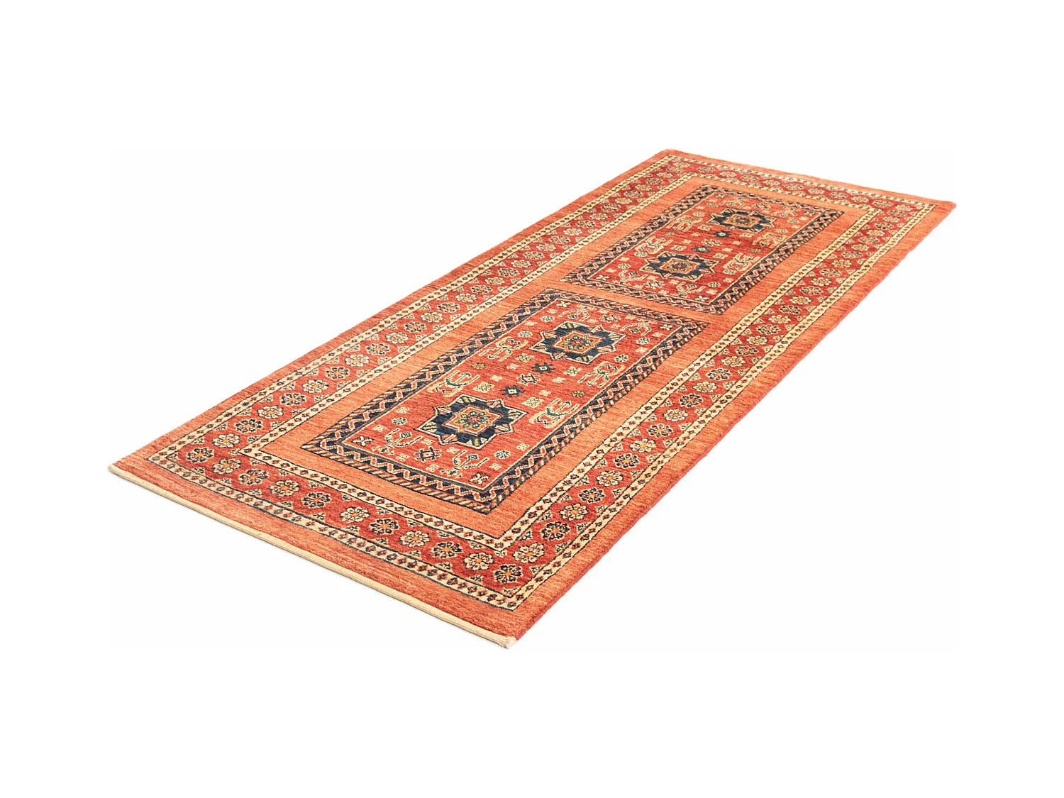 Läufer-Wollteppich 82x203 Rot Kashkuli