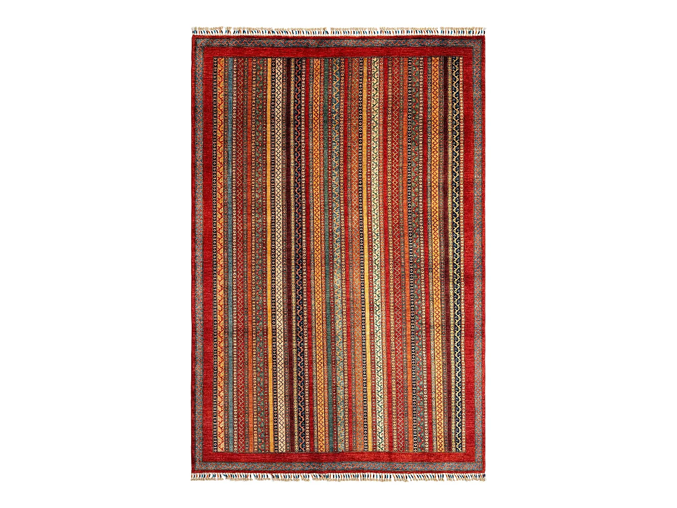 Tapis de laine 198x294 rouge Torkman