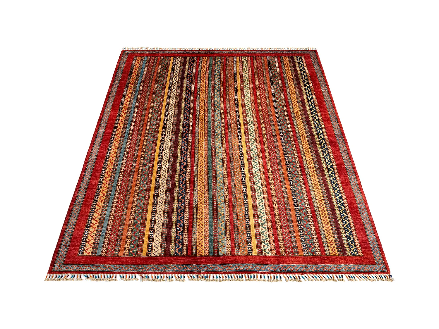 Tapis de laine 198x294 rouge Torkman