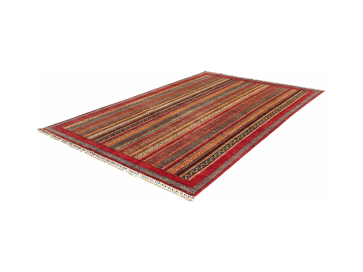 Tapis de laine 198x294 rouge Torkman