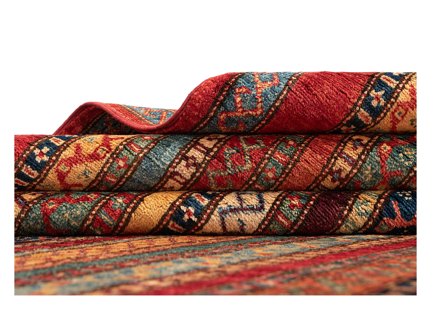 Tapis de laine 198x294 rouge Torkman