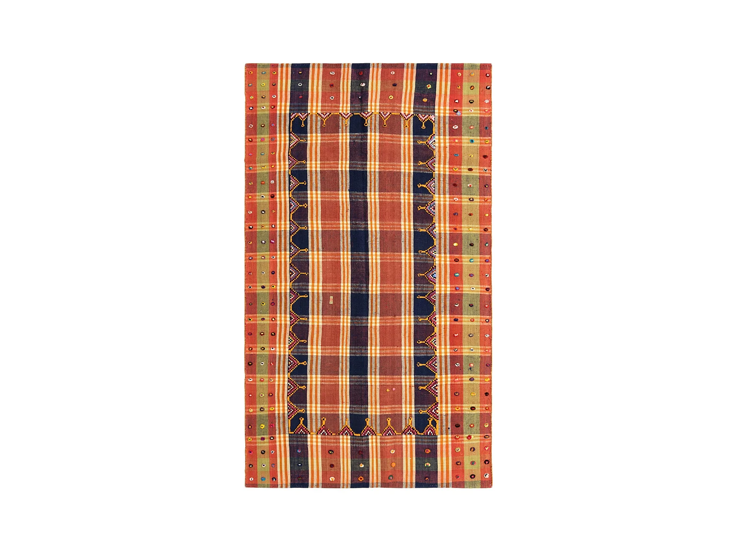 Tapis de laine 132x226 rouge Jajim