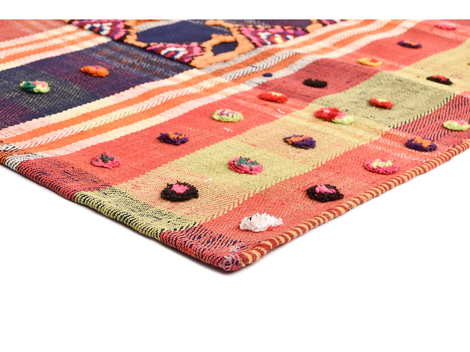 Tapis de laine 132x226 rouge Jajim