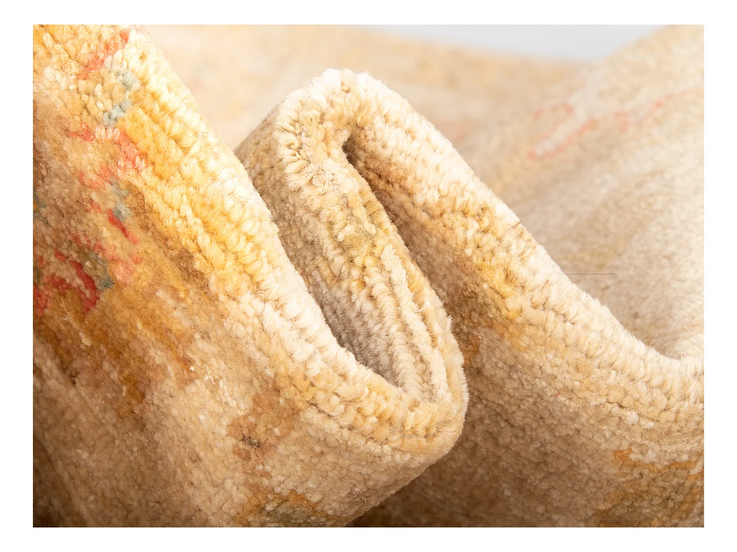 Tapis de couloir en laine 76x391 beige Kaizar