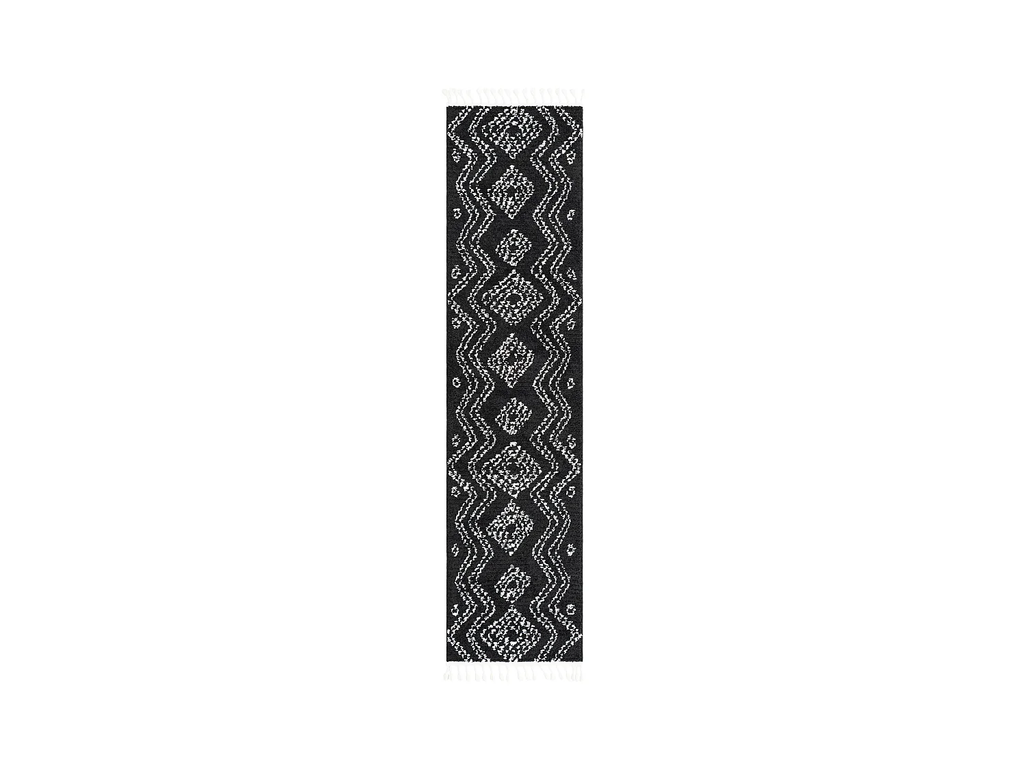Tapis shaggy 80x305 noir Frauenfeld Vaiana