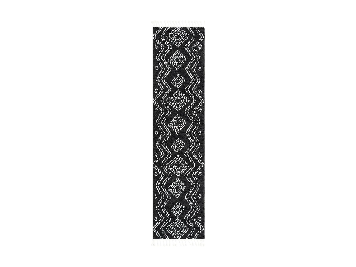 Tapis shaggy 80x305 noir Frauenfeld Vaiana