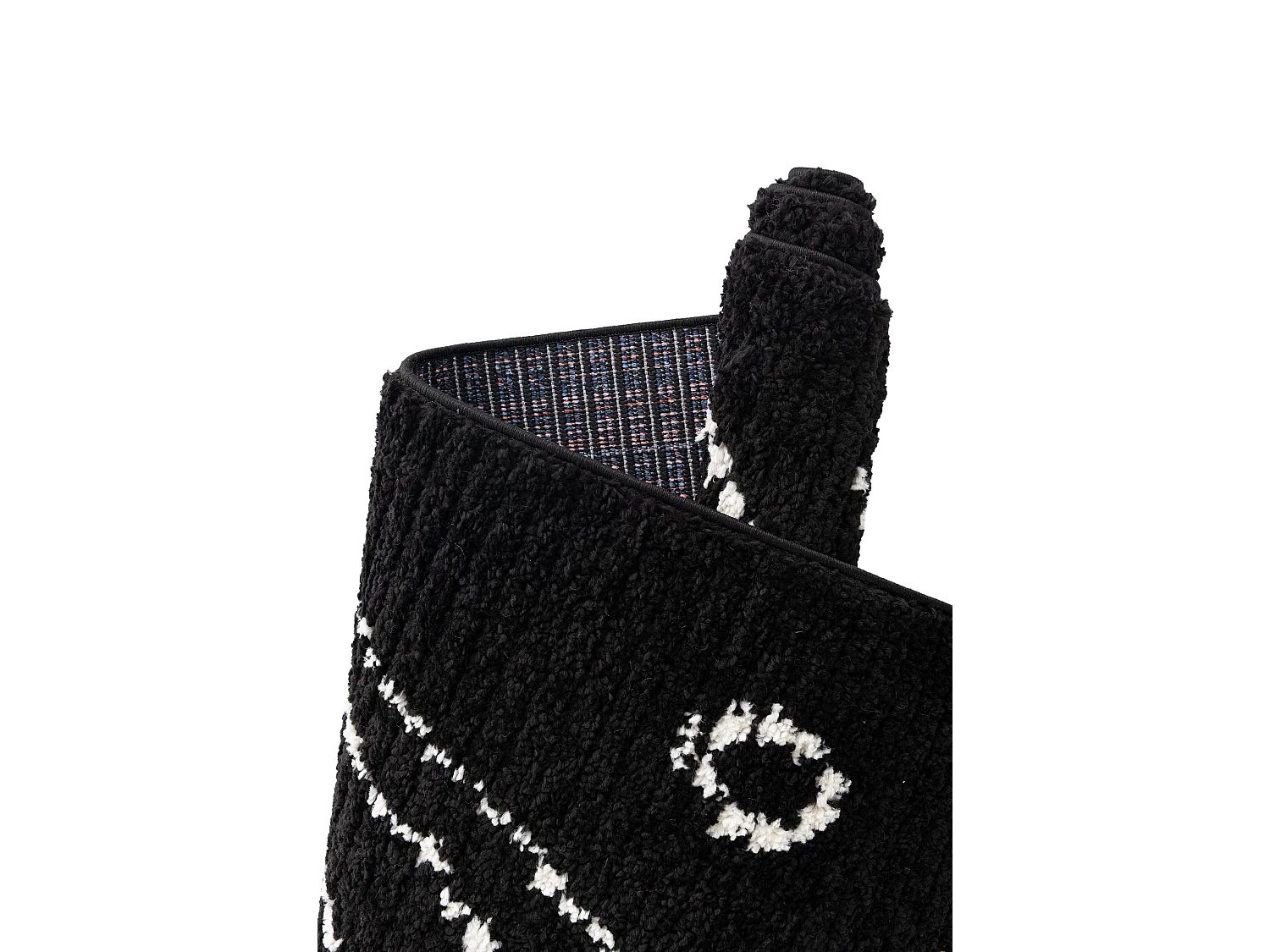 Tapis shaggy 80x305 noir Frauenfeld Vaiana