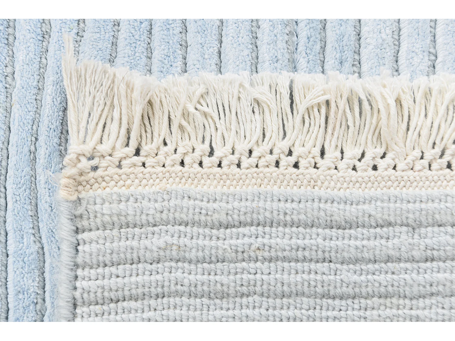 Tapis de couloir en laine 79x201 bleu Darya