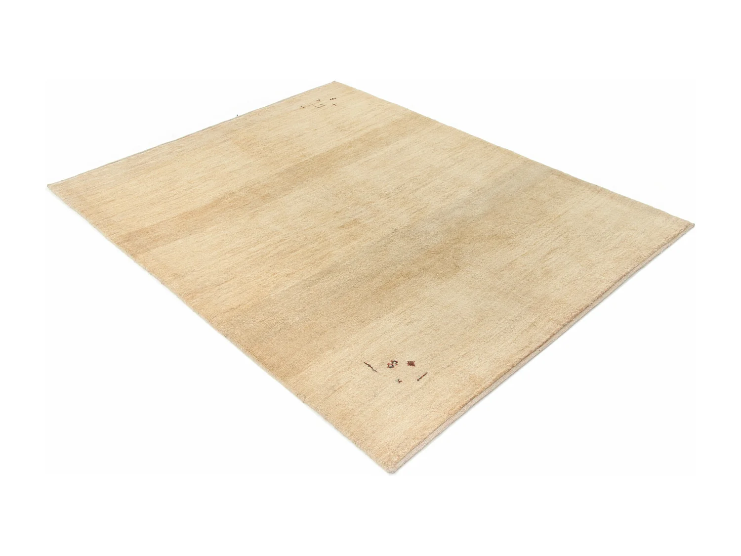 Tapis de laine 155x192 beige Gabbeh Shouli