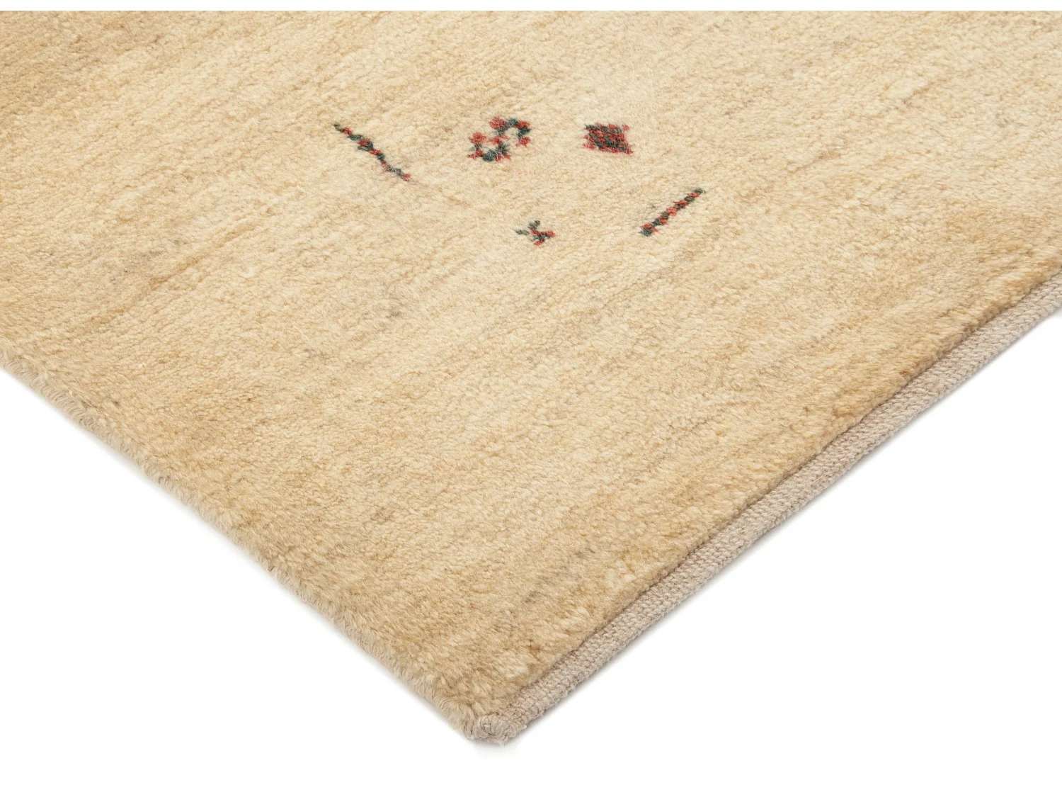 Tapis de laine 155x192 beige Gabbeh Shouli