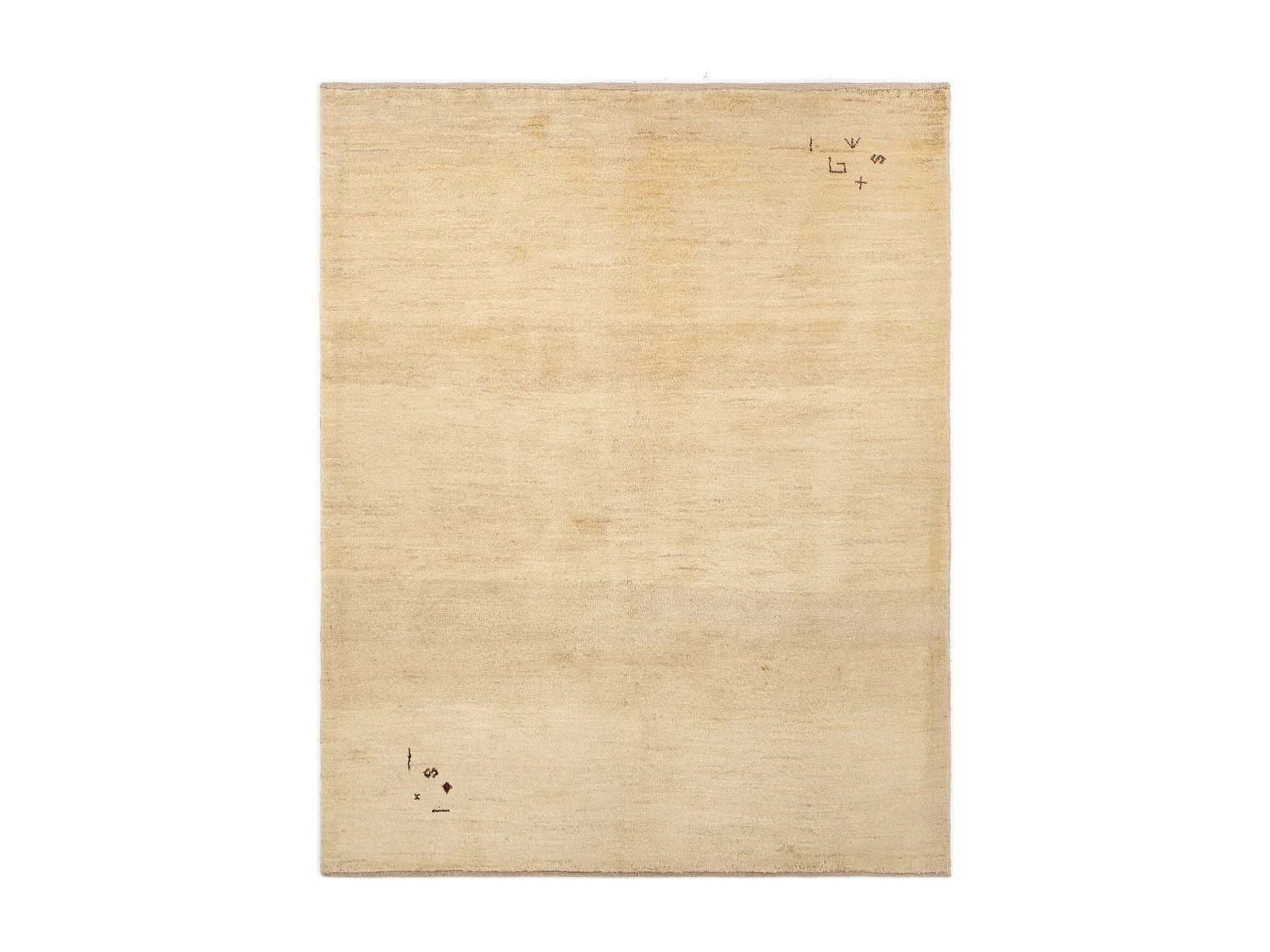 Tapis de laine 155x192 beige Gabbeh Shouli