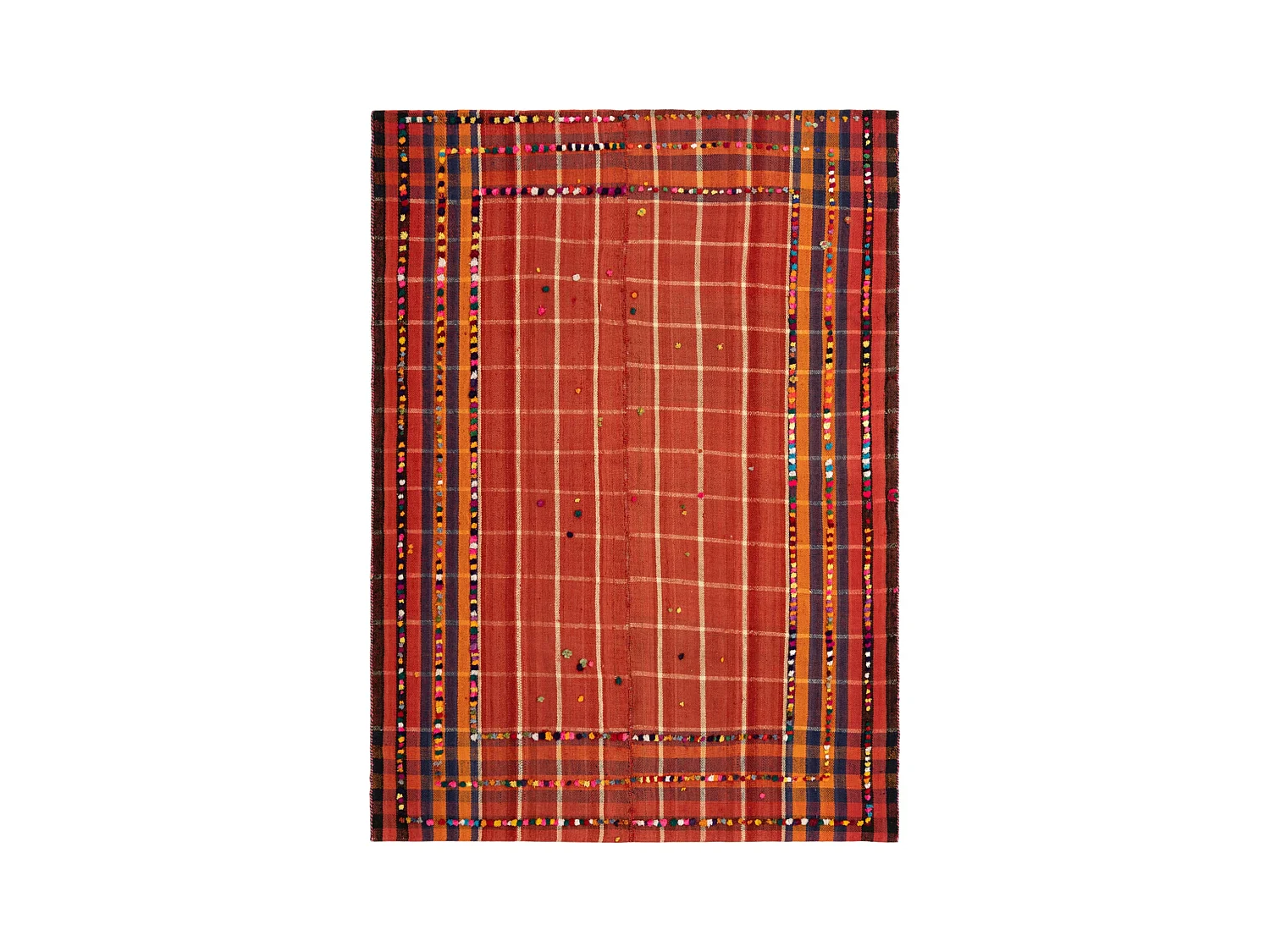 Tapis de laine 162x227 rouge Jajim