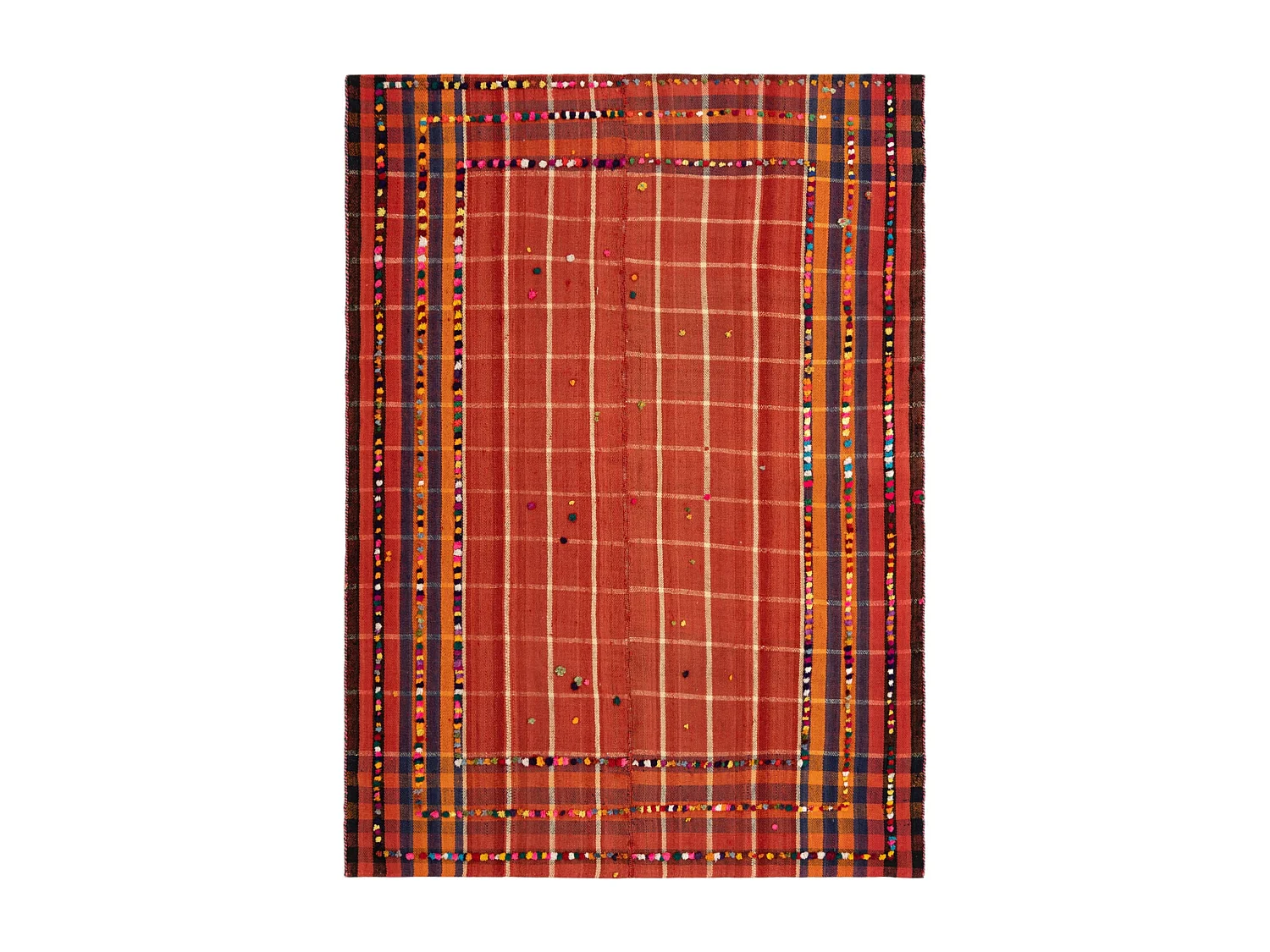 Tapis de laine 162x227 rouge Jajim