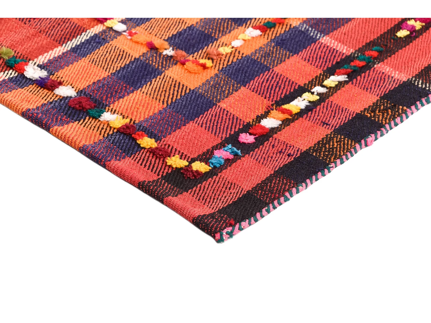 Tapis de laine 162x227 rouge Jajim