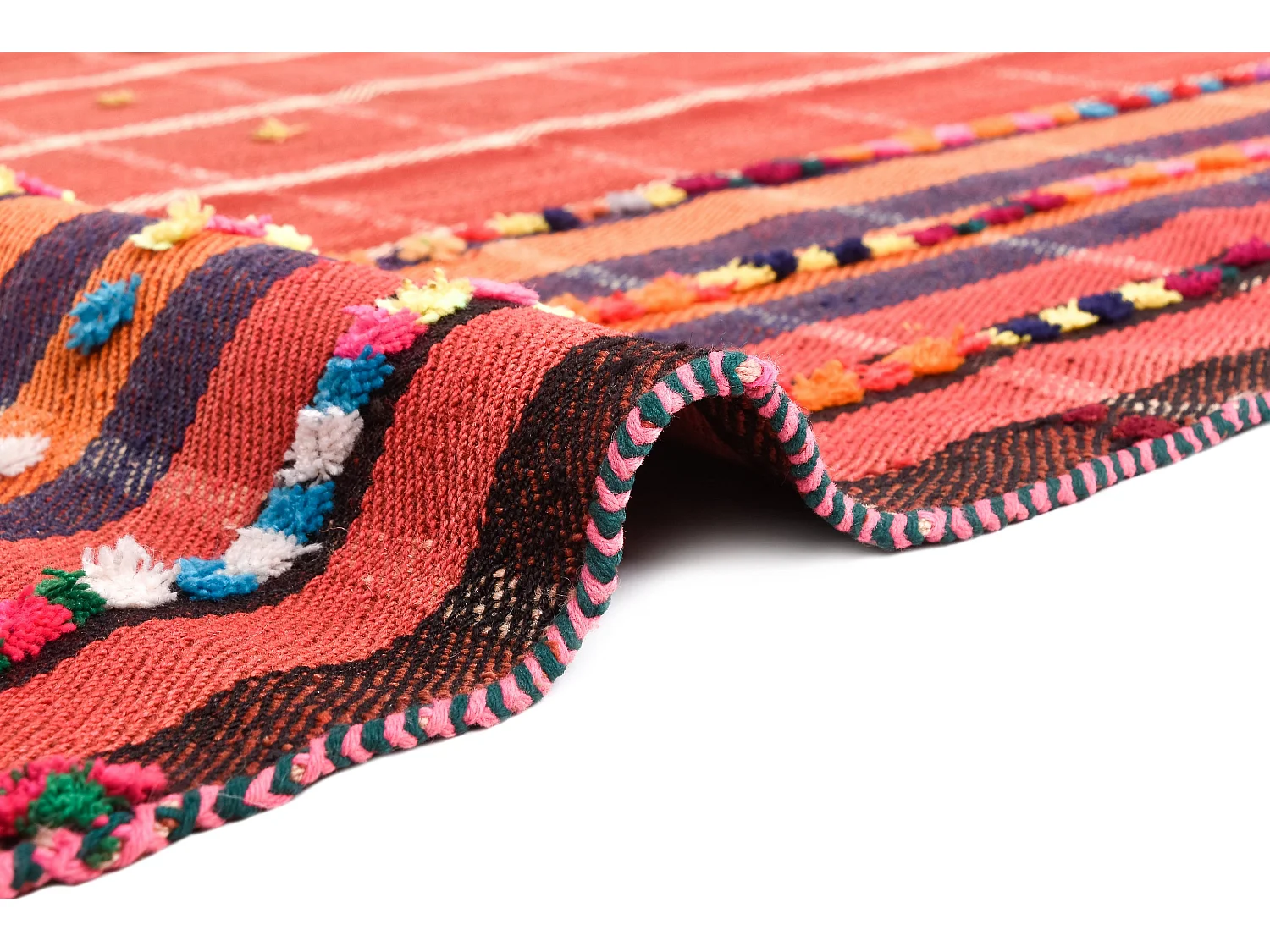 Tapis de laine 162x227 rouge Jajim