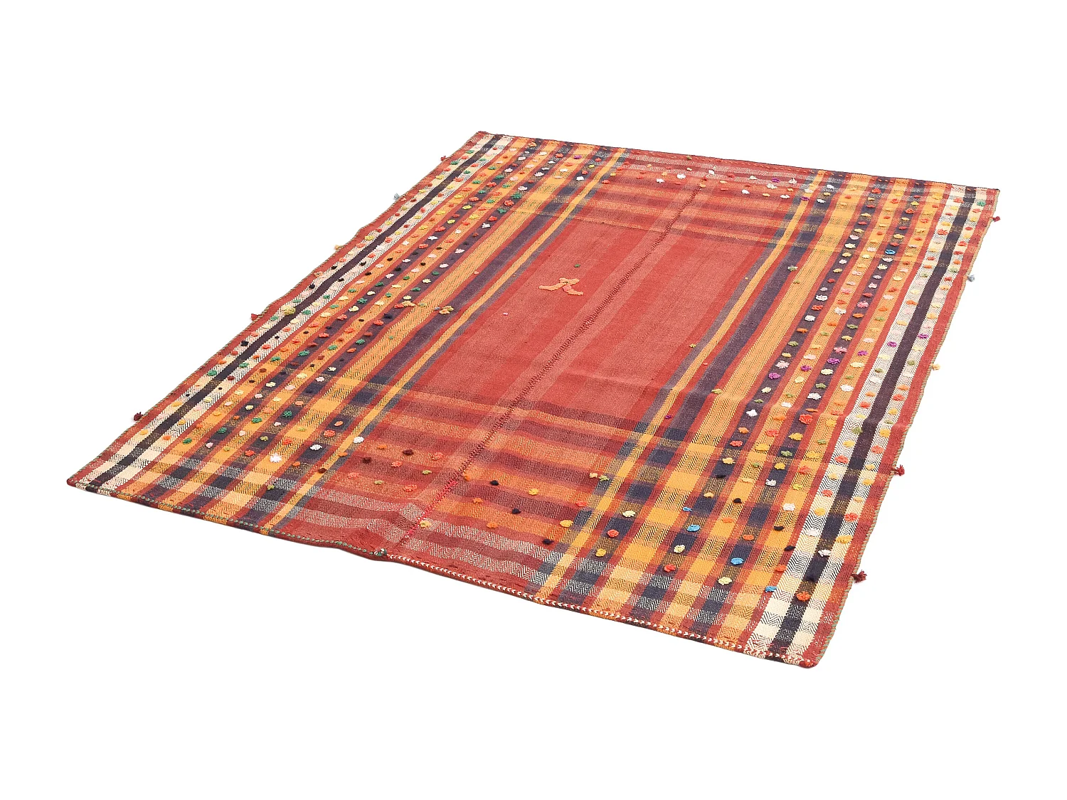 Tapis de laine 154x188 rouge Jajim